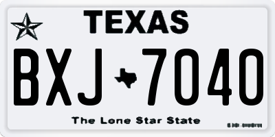 TX license plate BXJ7040