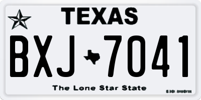 TX license plate BXJ7041