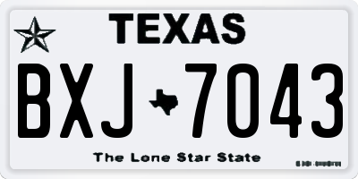 TX license plate BXJ7043