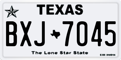 TX license plate BXJ7045