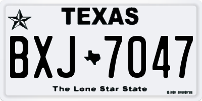 TX license plate BXJ7047