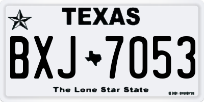 TX license plate BXJ7053