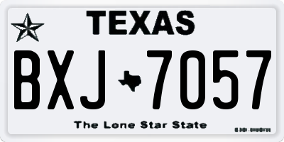 TX license plate BXJ7057