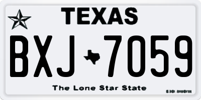 TX license plate BXJ7059