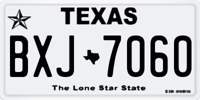 TX license plate BXJ7060