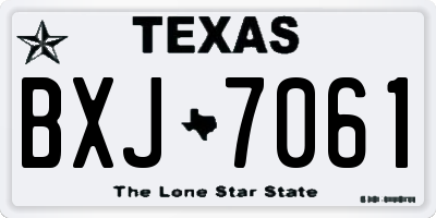 TX license plate BXJ7061