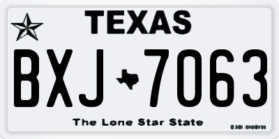 TX license plate BXJ7063