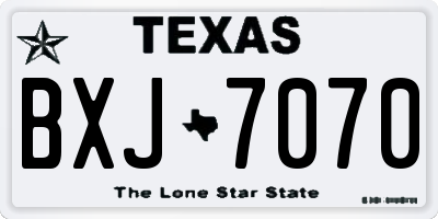 TX license plate BXJ7070
