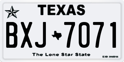 TX license plate BXJ7071