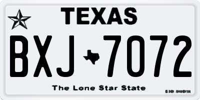 TX license plate BXJ7072