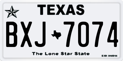 TX license plate BXJ7074