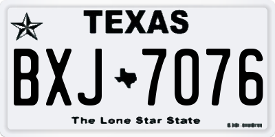 TX license plate BXJ7076