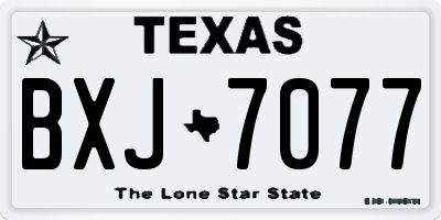 TX license plate BXJ7077