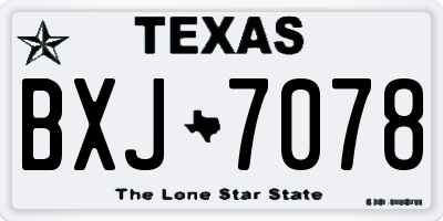 TX license plate BXJ7078