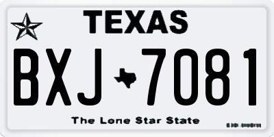 TX license plate BXJ7081