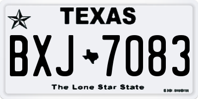 TX license plate BXJ7083