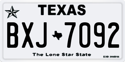 TX license plate BXJ7092