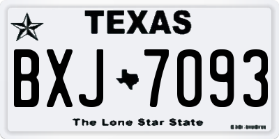 TX license plate BXJ7093