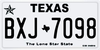 TX license plate BXJ7098