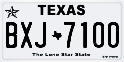 TX license plate BXJ7100