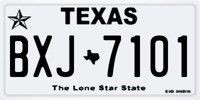 TX license plate BXJ7101