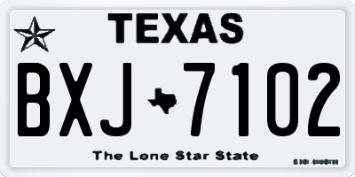 TX license plate BXJ7102