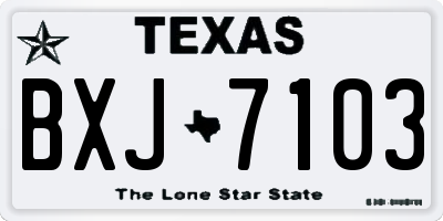 TX license plate BXJ7103