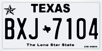 TX license plate BXJ7104