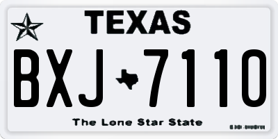 TX license plate BXJ7110