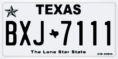TX license plate BXJ7111