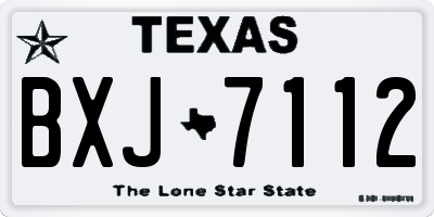 TX license plate BXJ7112