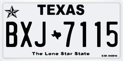 TX license plate BXJ7115