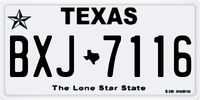 TX license plate BXJ7116