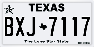 TX license plate BXJ7117