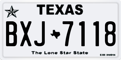 TX license plate BXJ7118