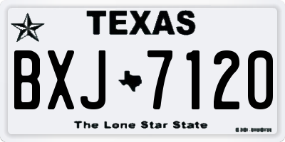 TX license plate BXJ7120