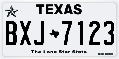 TX license plate BXJ7123