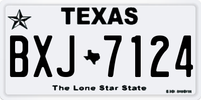 TX license plate BXJ7124