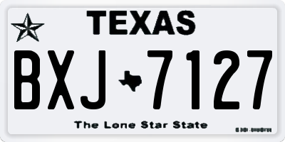 TX license plate BXJ7127
