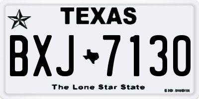 TX license plate BXJ7130