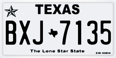TX license plate BXJ7135