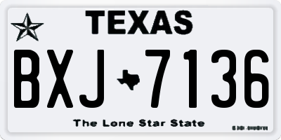 TX license plate BXJ7136