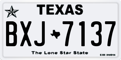 TX license plate BXJ7137