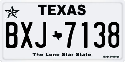 TX license plate BXJ7138