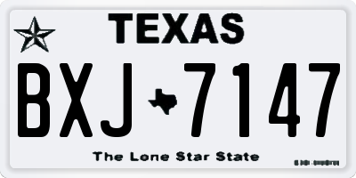 TX license plate BXJ7147