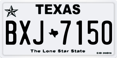TX license plate BXJ7150