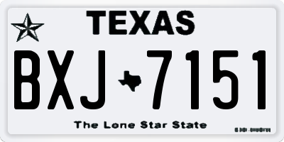 TX license plate BXJ7151