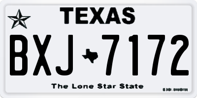 TX license plate BXJ7172