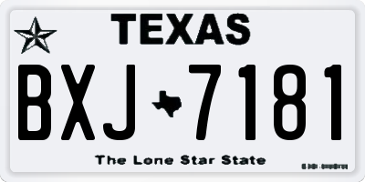 TX license plate BXJ7181