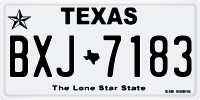 TX license plate BXJ7183